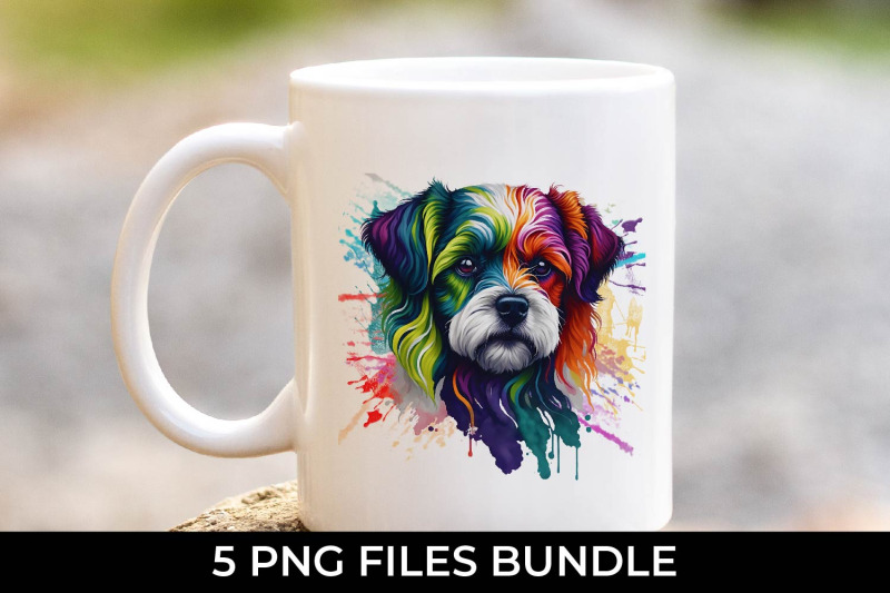 rainbow-maltese-dog-watercolor-bundle