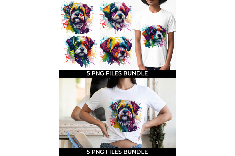 rainbow-maltese-dog-watercolor-bundle