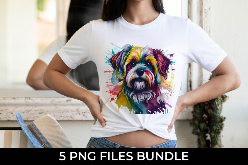 rainbow-maltese-dog-watercolor-bundle