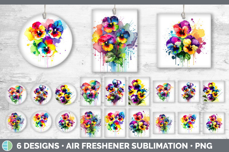 rainbow-pansy-flowers-air-freshener-sublimation-car-freshener-design