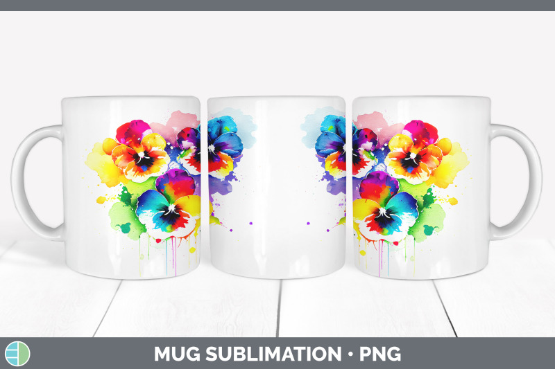 rainbow-pansy-flowers-mug-wrap-sublimation-coffee-cup-designs-bundle