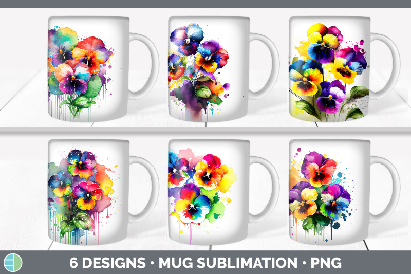 rainbow-pansy-flowers-mug-wrap-sublimation-coffee-cup-designs-bundle