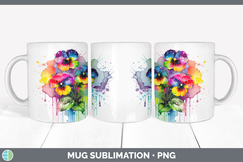 rainbow-pansy-flowers-mug-wrap-sublimation-coffee-cup-designs-bundle