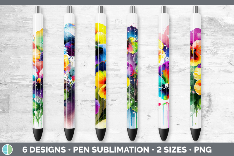 rainbow-pansy-flowers-pen-wrap-sublimation-epoxy-pen-designs-bundle