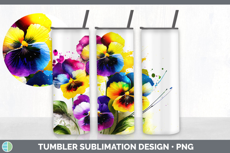 rainbow-pansy-flowers-tumbler-sublimation-20-oz-skinny-tumbler-desig