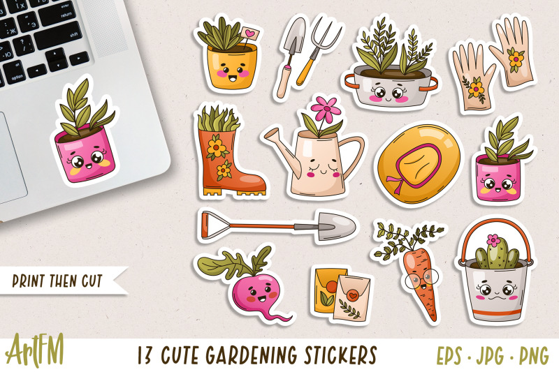 kawaii-gardening-sticker-bundle-potted-plants-stickers