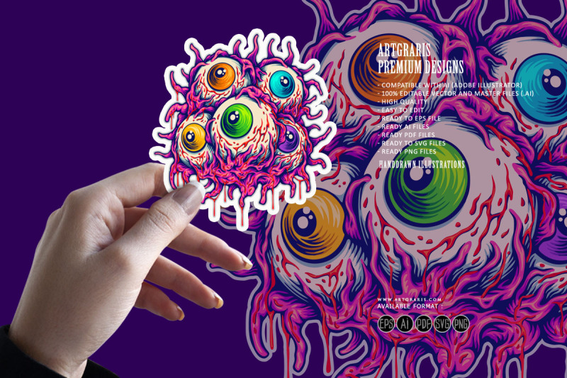 creepy-eyeballs-gooey-monster-horror-logo-illustrations