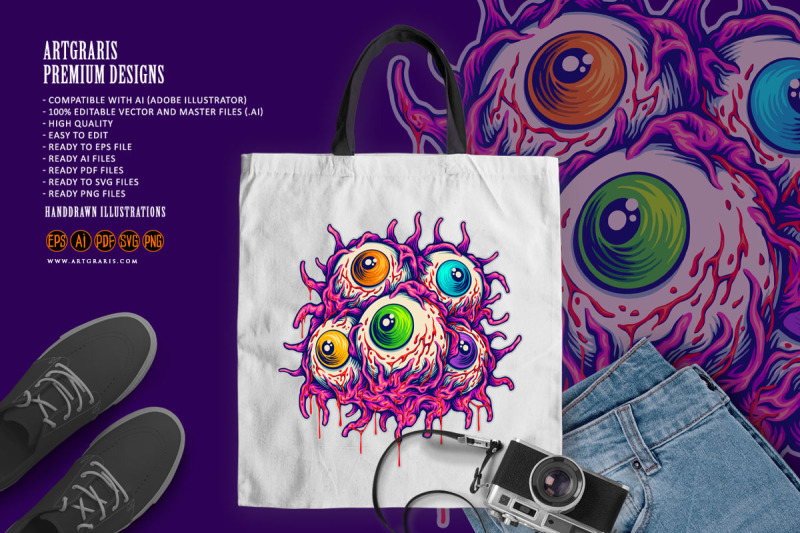 creepy-eyeballs-gooey-monster-horror-logo-illustrations