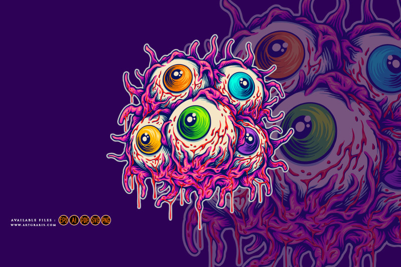 creepy-eyeballs-gooey-monster-horror-logo-illustrations