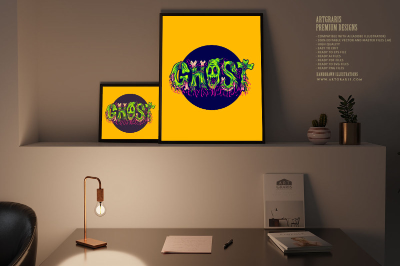 ghost-lettering-word-with-creepy-monster-letter-illustration