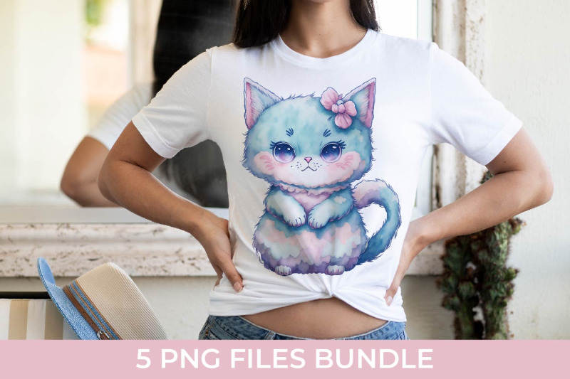 cute-fluffy-watercolor-kitty-bundle