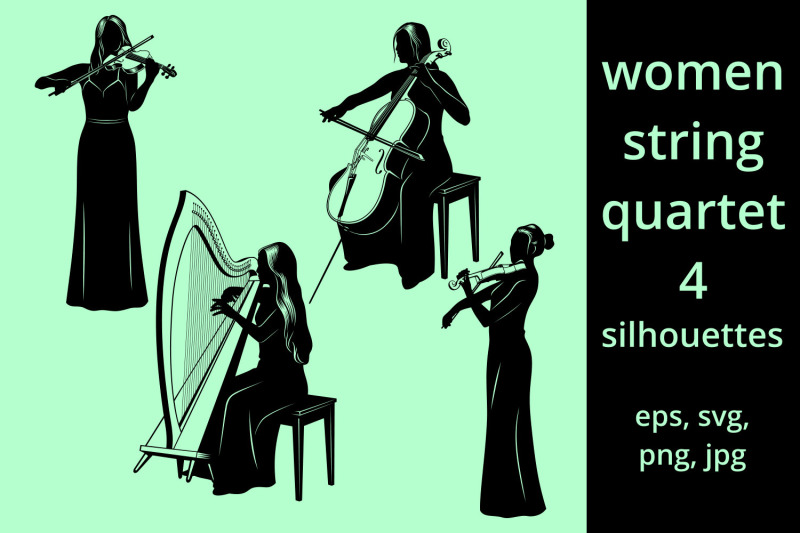 string-quartet-silhouettes-svg