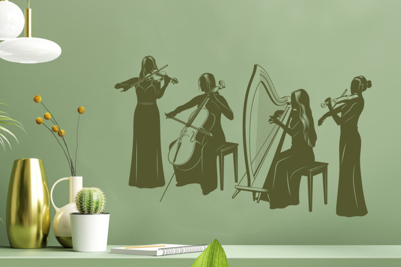 string-quartet-silhouettes-svg
