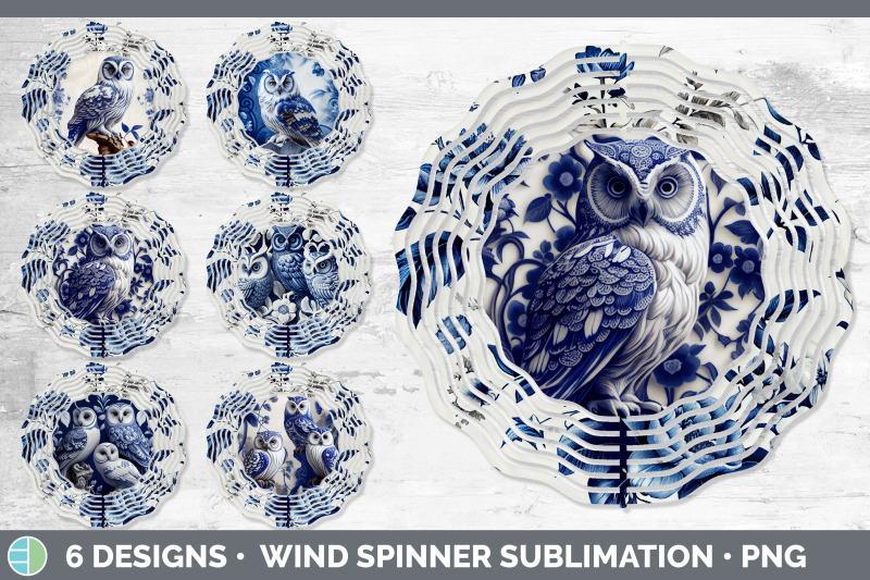 blue-and-white-owl-bird-wind-spinner-sublimation-spinner-designs-bun