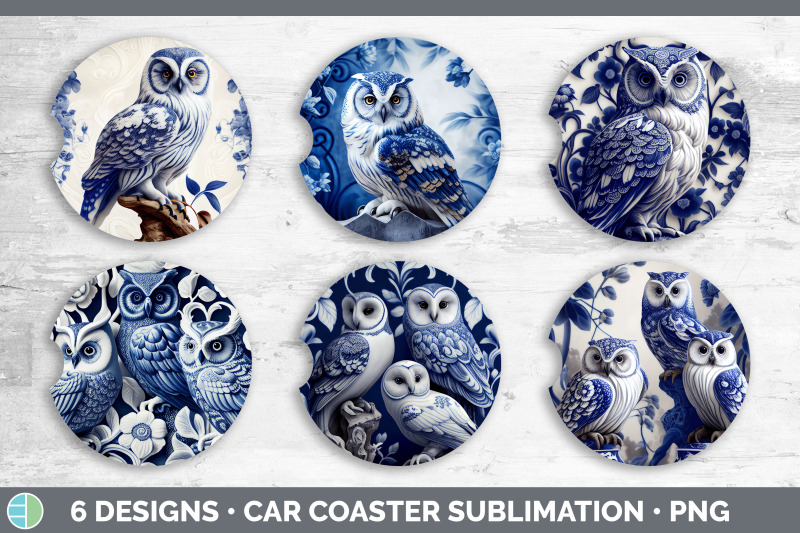 blue-and-white-owl-bird-car-coaster-sublimation-coaster-designs-bund