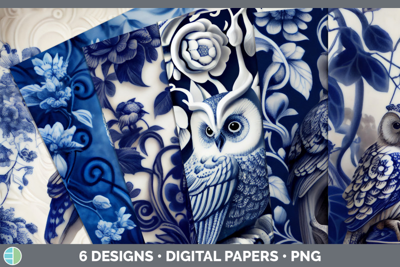 blue-and-white-owl-bird-paper-backgrounds-digital-scrapbook-papers-d