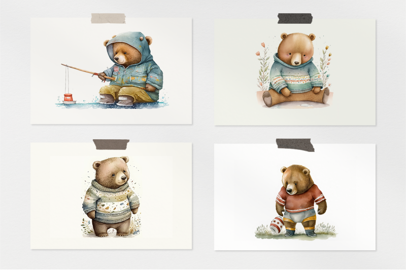 cute-bears-watercolor-collection