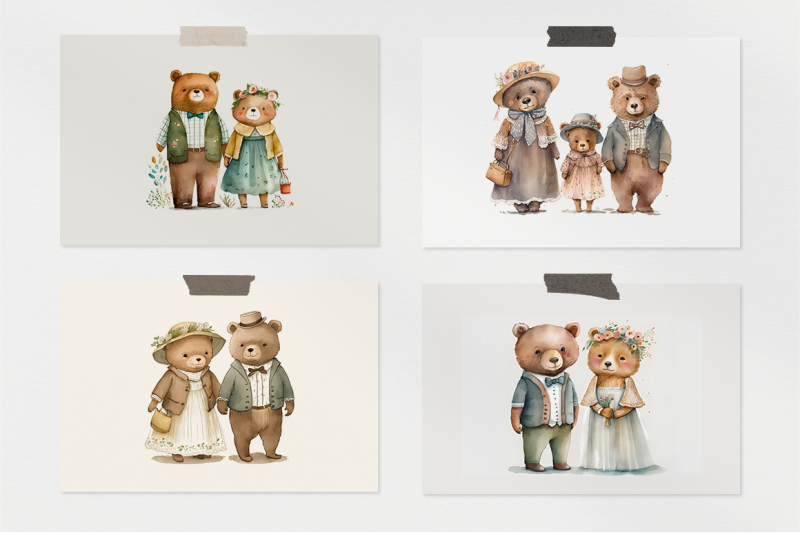cute-bears-watercolor-collection