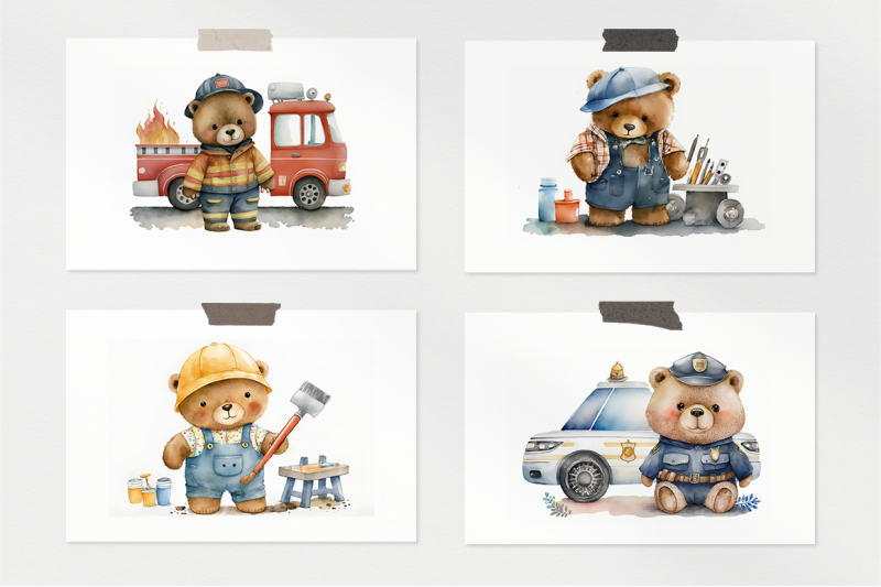 cute-bears-watercolor-collection