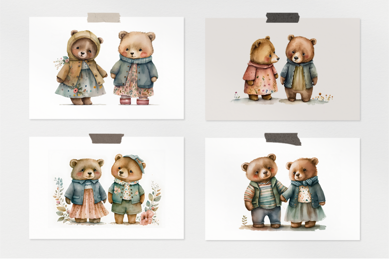 cute-bears-watercolor-collection