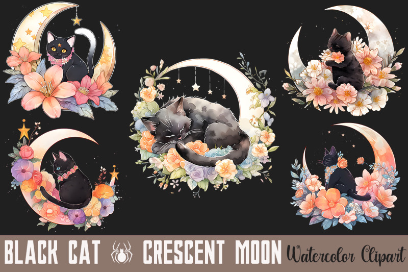 black-cat-amp-crescent-moon-clipart-bundle