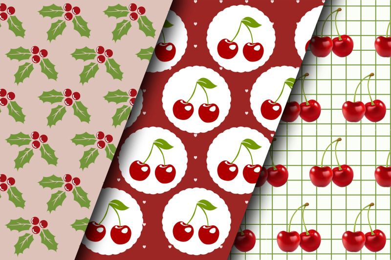 sweet-cherries-digital-papers-cherry-digital-papers