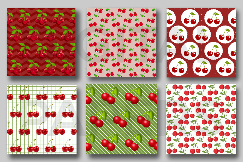 sweet-cherries-digital-papers-cherry-digital-papers