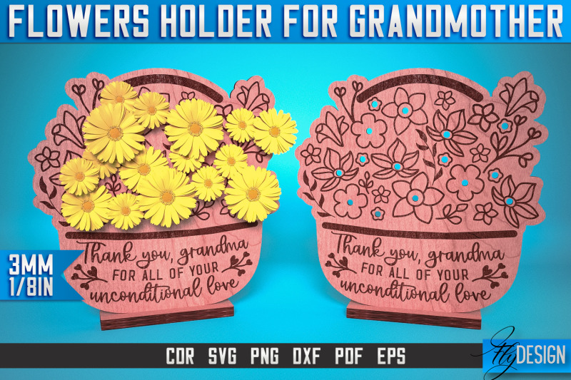 flowers-holder-for-grandmother-laser-cut-svg-grandmother-laser-cut