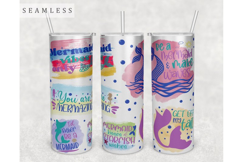 mermaid-quotes-tumbler-wrap-20-oz-skinny-tumbler-sublimation-design