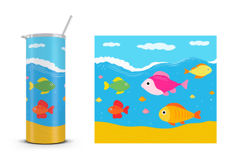 sea-tumbler-design-fish-tumbler-seamless-wrap