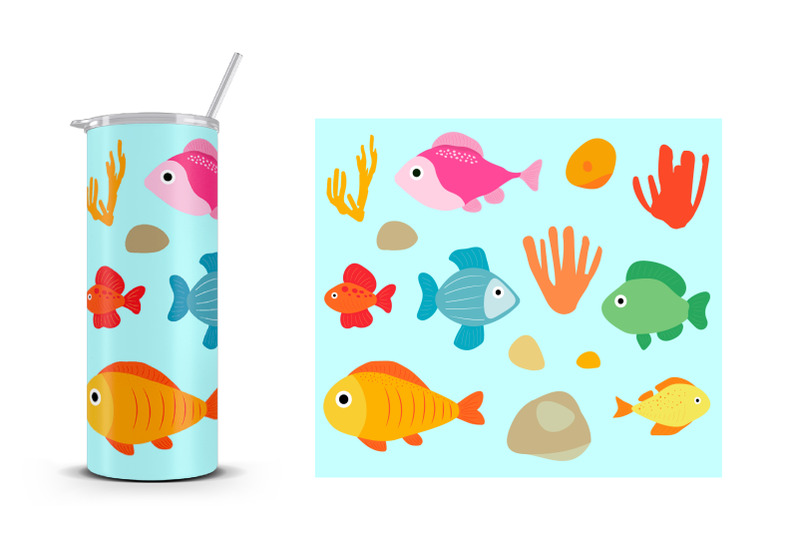 fish-tumbler-design-sea-tumbler-wrap-summer-tumbler-wrap