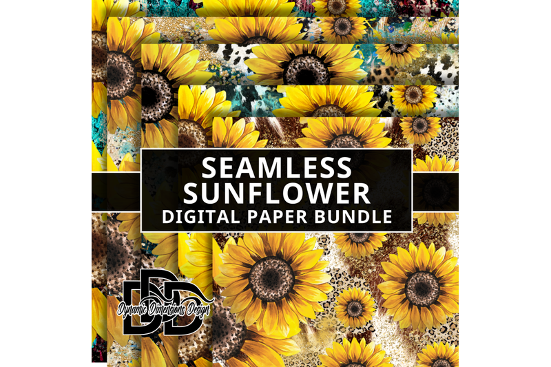 sunflower-leopard-pattern-digital-paper-bundle