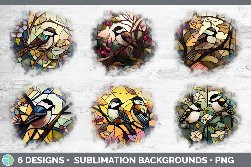 stained-glass-chickadee-bird-grunge-background-sublimation-distresse