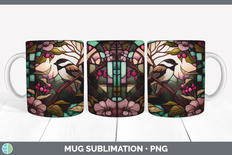 stained-glass-chickadee-bird-mug-wrap-sublimation-coffee-cup-designs