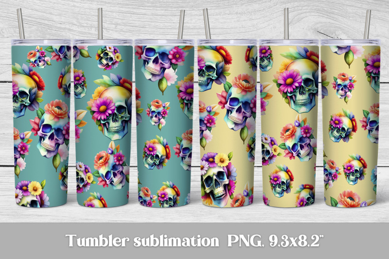 skull-pattern-tumbler-wrap-skull-sublimation-tumbler