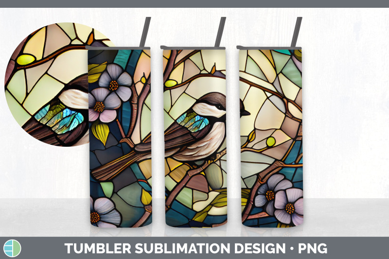 stained-glass-chickadee-bird-tumbler-sublimation-20-oz-skinny-tumble