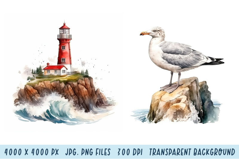 watercolour-nautical-sublimation-png-lighthouse-clipart