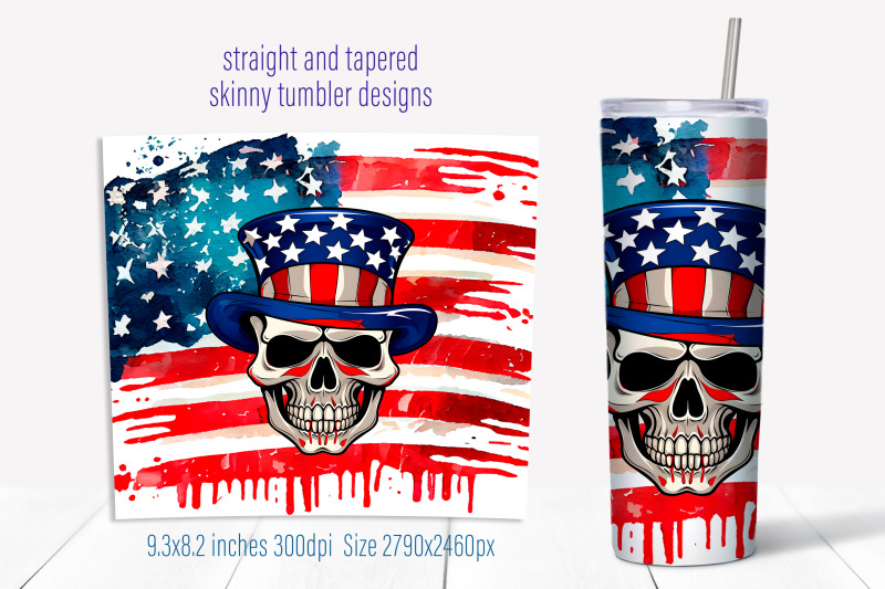 american-skull-tumbler-sublimation-bundle-usa-skinny-tumbler