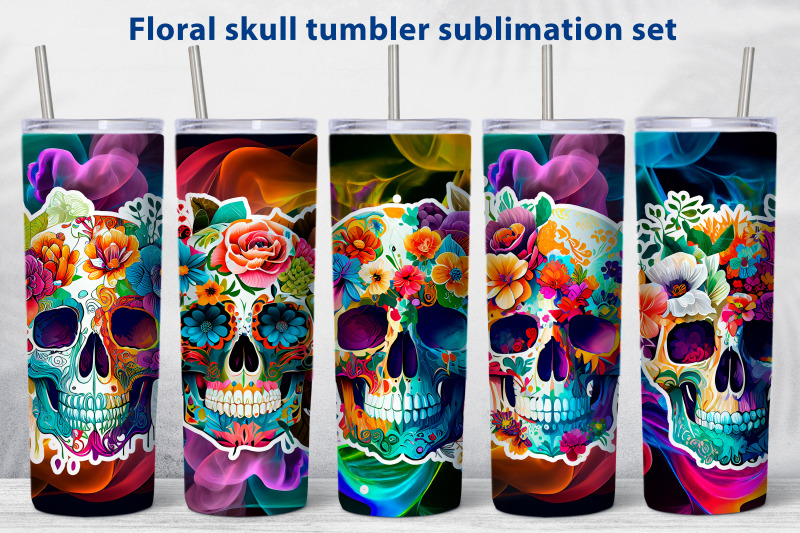 floral-skull-tumbler-sublimation-bundle-smoky-skinny-tumbler