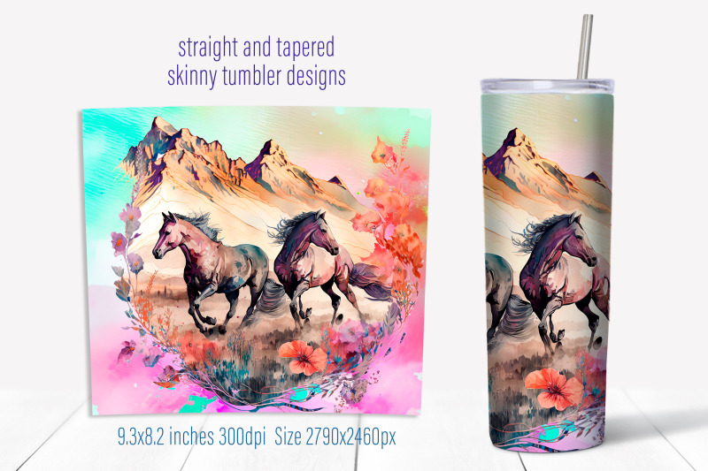 horse-tumbler-sublimation-bundle-animal-skinny-tumbler