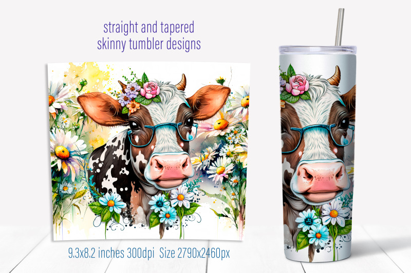 cow-tumbler-sublimation-png-daisy-tumbler-wrap-design