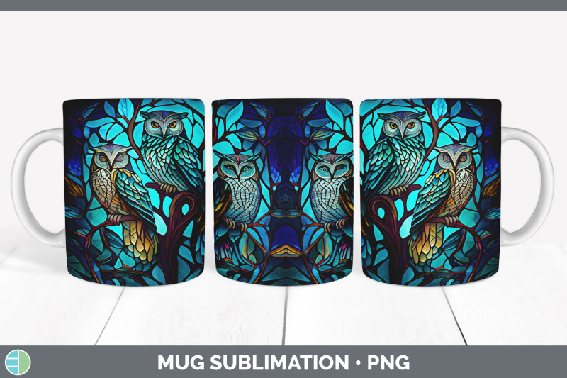 stained-glass-owl-bird-mug-wrap-sublimation-coffee-cup-designs-bundl