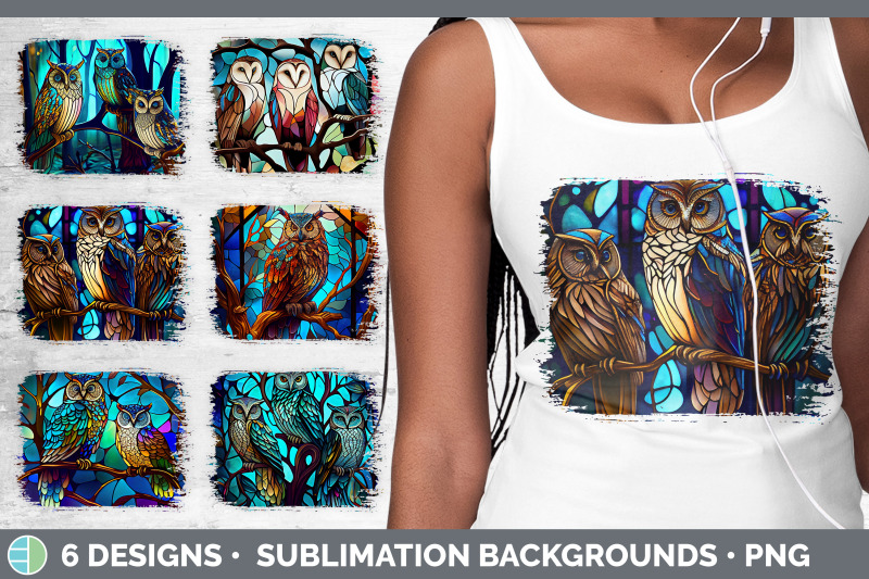 stained-glass-owl-bird-distressed-background-sublimation-background