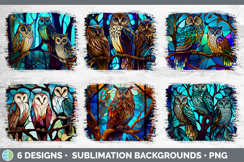 stained-glass-owl-bird-distressed-background-sublimation-background