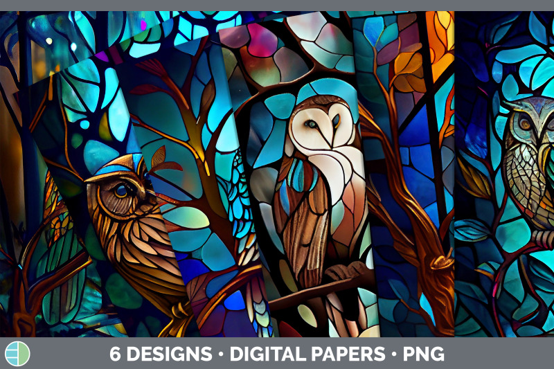 stained-glass-owl-bird-paper-backgrounds-digital-scrapbook-papers-de