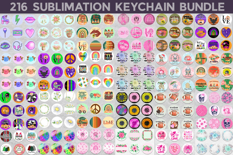 mega-keychain-bundle-round-sublimation-key-keychain-nbsp