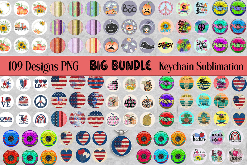 mega-keychain-bundle-round-sublimation-key-keychain-nbsp