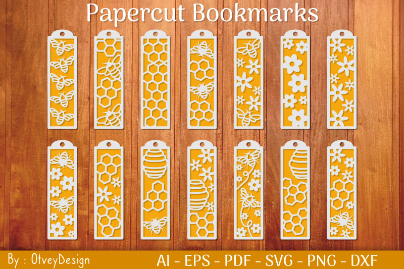 bee-bookmarks-paper-cut-bookmark-honey-cricut