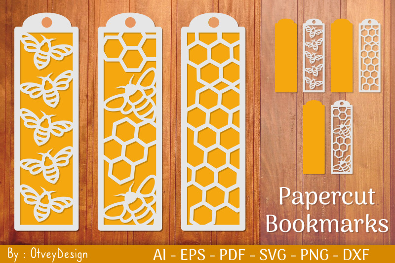 bee-bookmarks-paper-cut-bookmark-honey-cricut