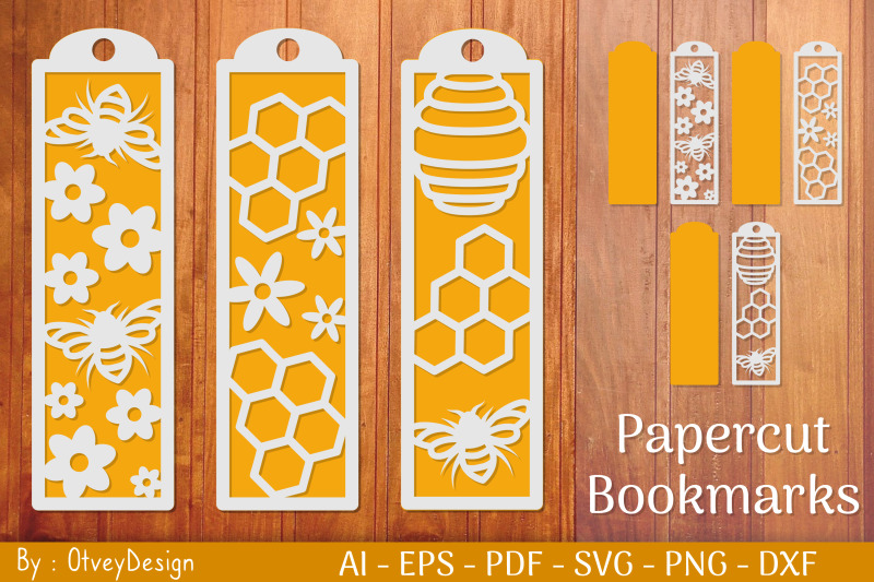 bee-bookmarks-paper-cut-bookmark-honey-cricut